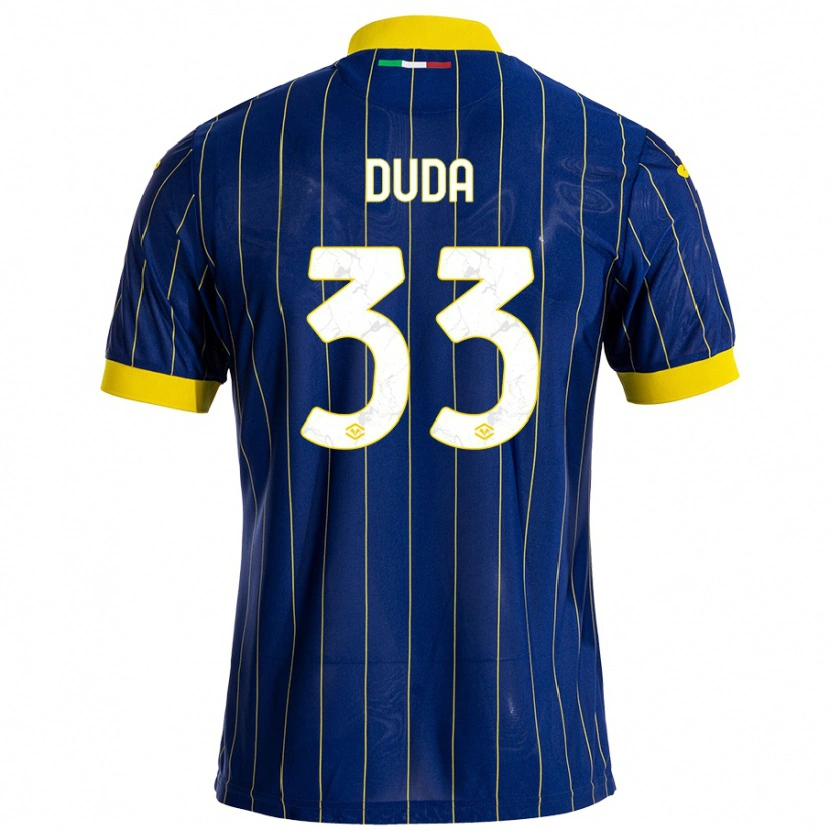 Danxen Bambino Maglia Ondrej Duda #33 Blu Giallo Kit Gara Home 2024/25 Maglietta