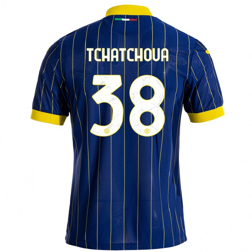 Danxen Bambino Maglia Jackson Tchatchoua #38 Blu Giallo Kit Gara Home 2024/25 Maglietta