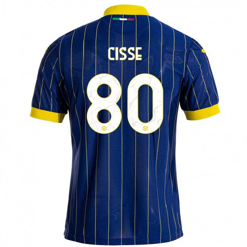 Danxen Bambino Maglia Alphadjo Cissè #80 Blu Giallo Kit Gara Home 2024/25 Maglietta