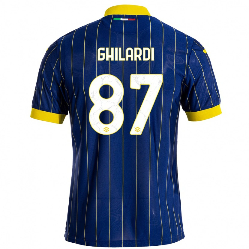 Danxen Bambino Maglia Daniele Ghilardi #87 Blu Giallo Kit Gara Home 2024/25 Maglietta