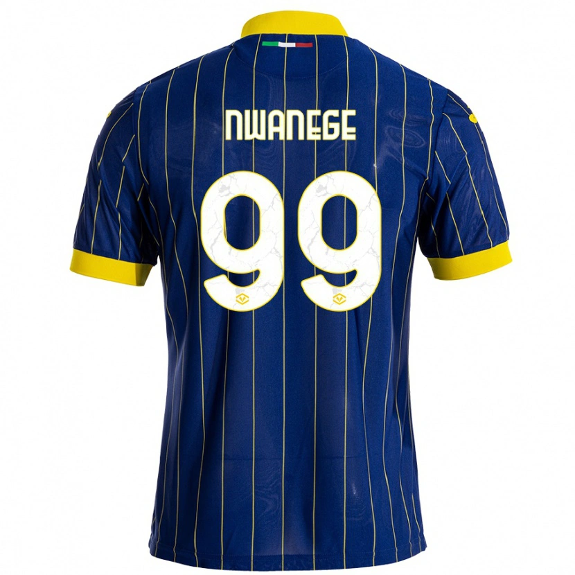 Danxen Bambino Maglia Karlson Nwanege #99 Blu Giallo Kit Gara Home 2024/25 Maglietta