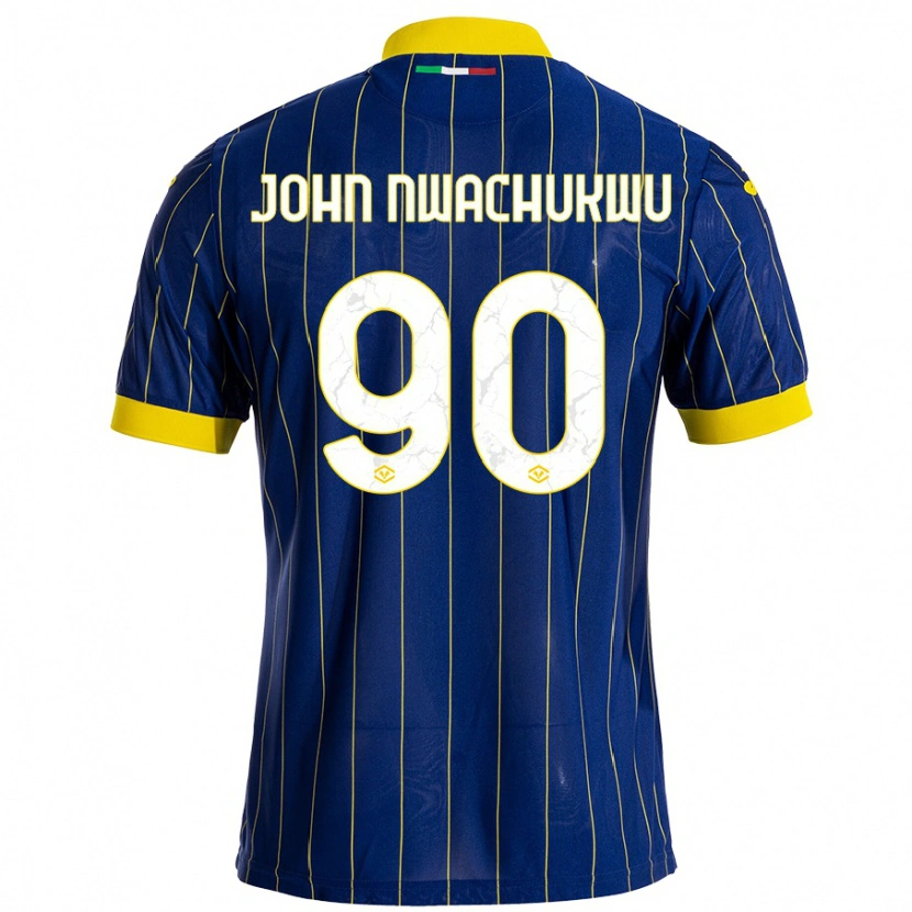 Danxen Bambino Maglia Samuel John Nwachukwu #90 Blu Giallo Kit Gara Home 2024/25 Maglietta