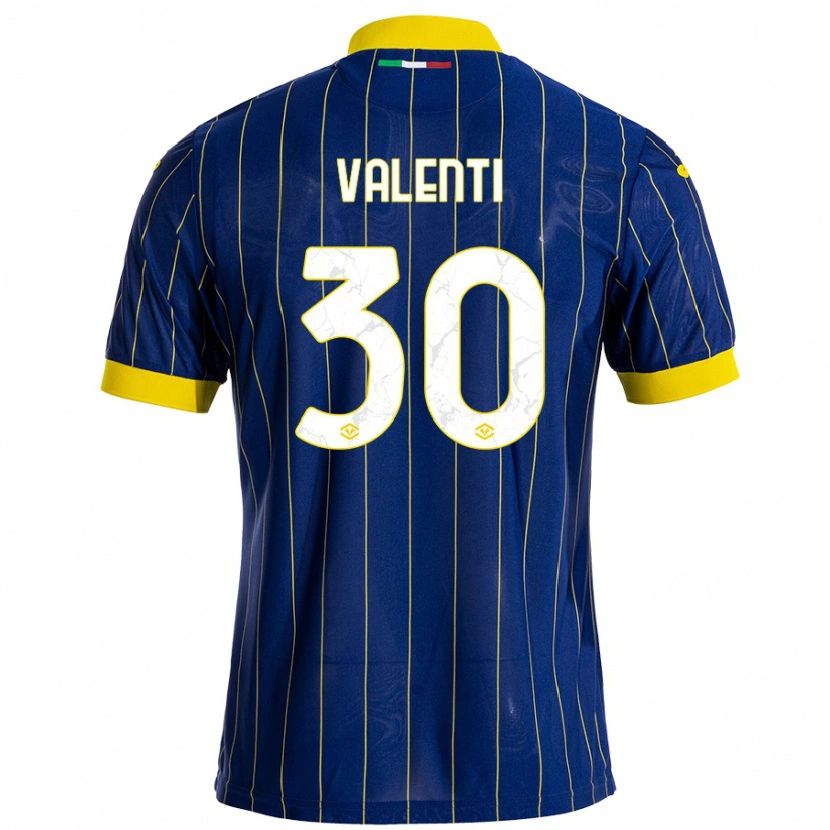 Danxen Bambino Maglia Francesco Valenti #30 Blu Giallo Kit Gara Home 2024/25 Maglietta