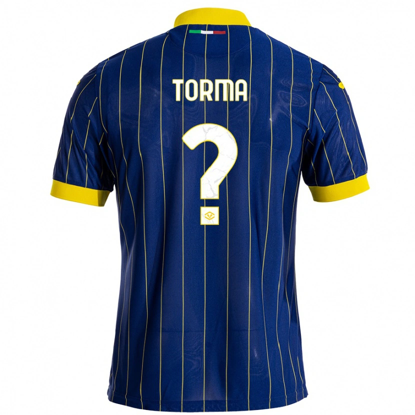 Danxen Bambino Maglia Salvatore Torma #0 Blu Giallo Kit Gara Home 2024/25 Maglietta
