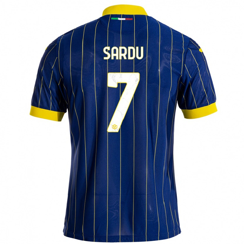 Danxen Bambino Maglia Rosella Sardu #7 Blu Giallo Kit Gara Home 2024/25 Maglietta