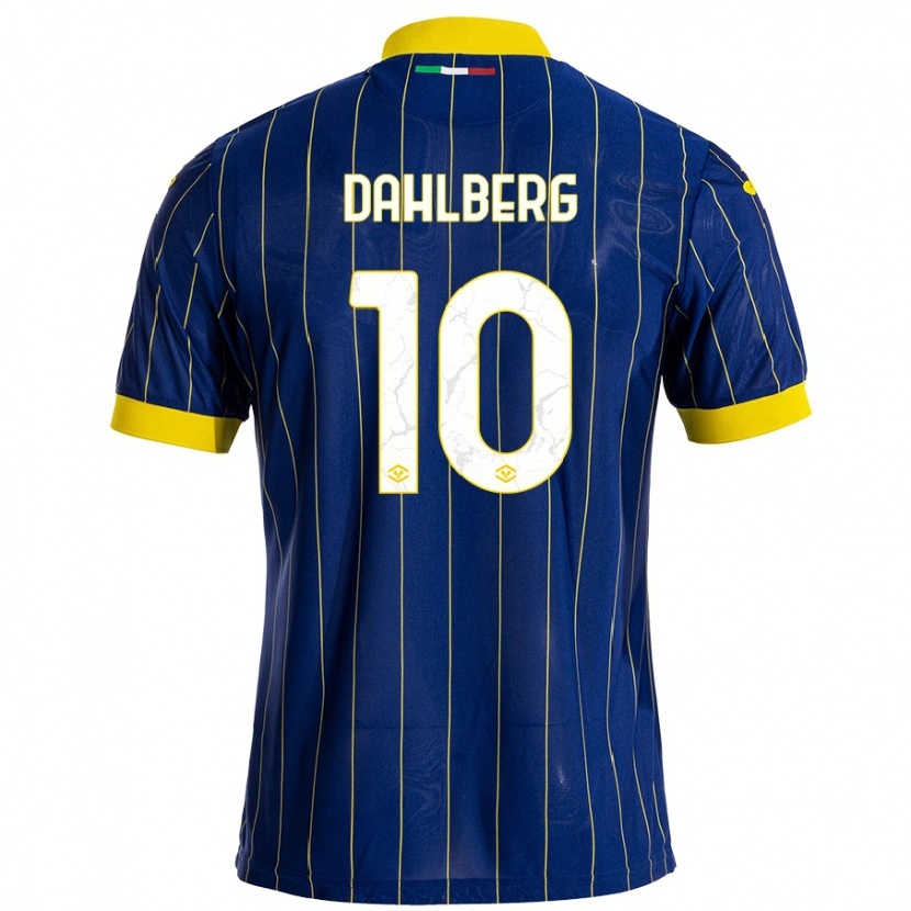 Danxen Bambino Maglia Jonna Dahlberg #10 Blu Giallo Kit Gara Home 2024/25 Maglietta