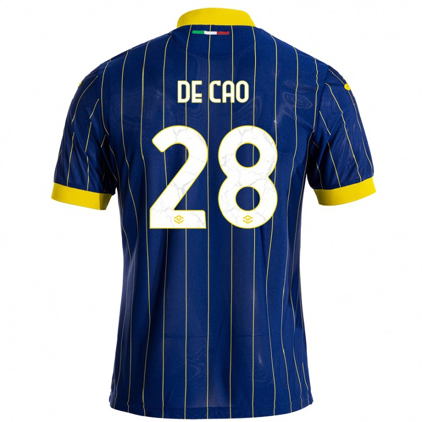Danxen Bambino Maglia Elena De Cao #28 Blu Giallo Kit Gara Home 2024/25 Maglietta