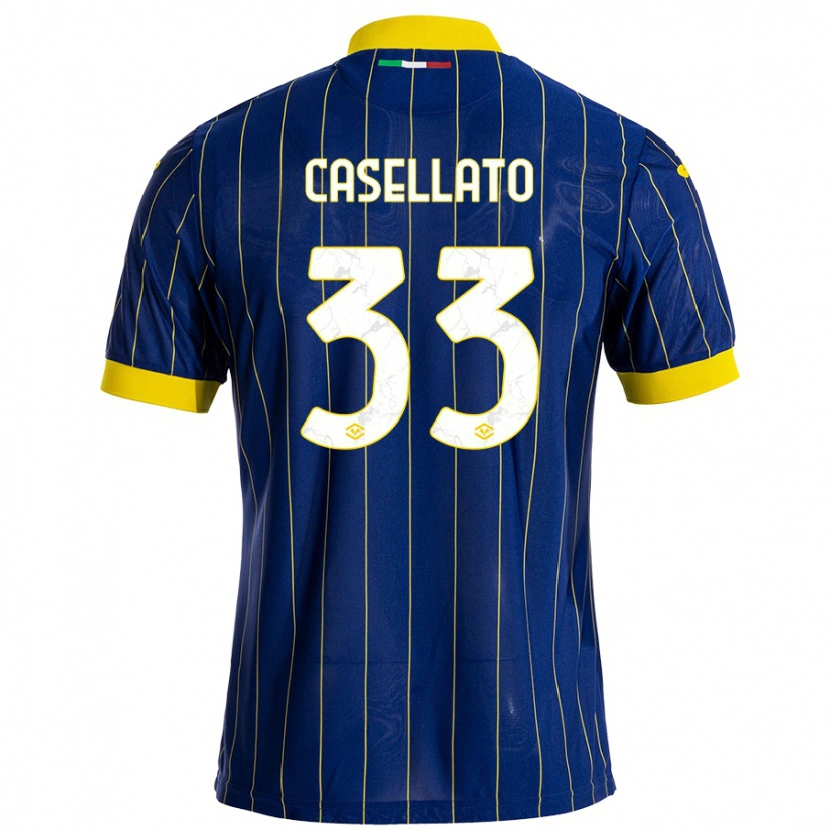Danxen Bambino Maglia Elisa Casellato #33 Blu Giallo Kit Gara Home 2024/25 Maglietta