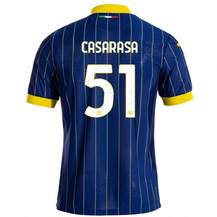 Danxen Bambino Maglia Asia Casarasa #51 Blu Giallo Kit Gara Home 2024/25 Maglietta