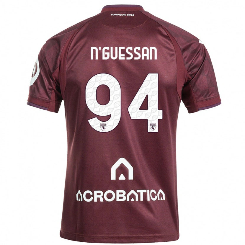 Danxen Bambino Maglia Ange Caumenan N'guessan #94 Marrone Bianco Kit Gara Home 2024/25 Maglietta