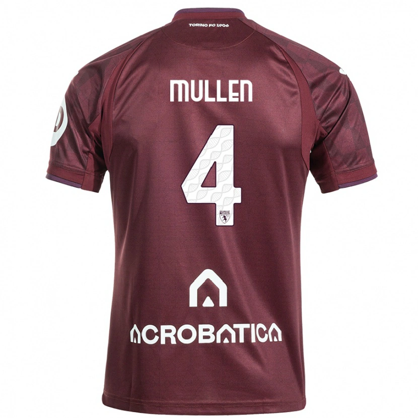 Danxen Bambino Maglia Senan Mullen #4 Marrone Bianco Kit Gara Home 2024/25 Maglietta