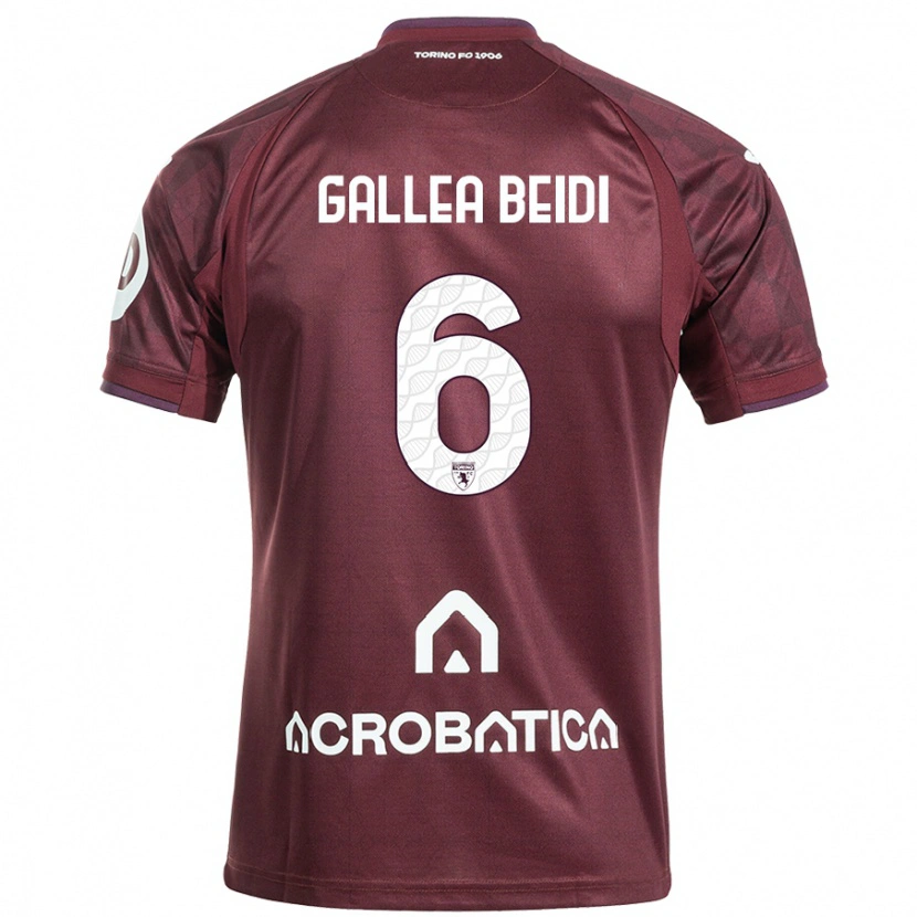 Danxen Bambino Maglia Francesco Gallea Beidi #6 Marrone Bianco Kit Gara Home 2024/25 Maglietta