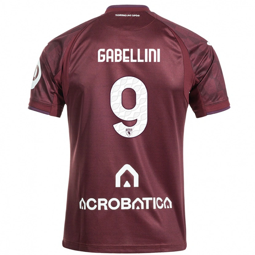 Danxen Bambino Maglia Tommaso Gabellini #9 Marrone Bianco Kit Gara Home 2024/25 Maglietta