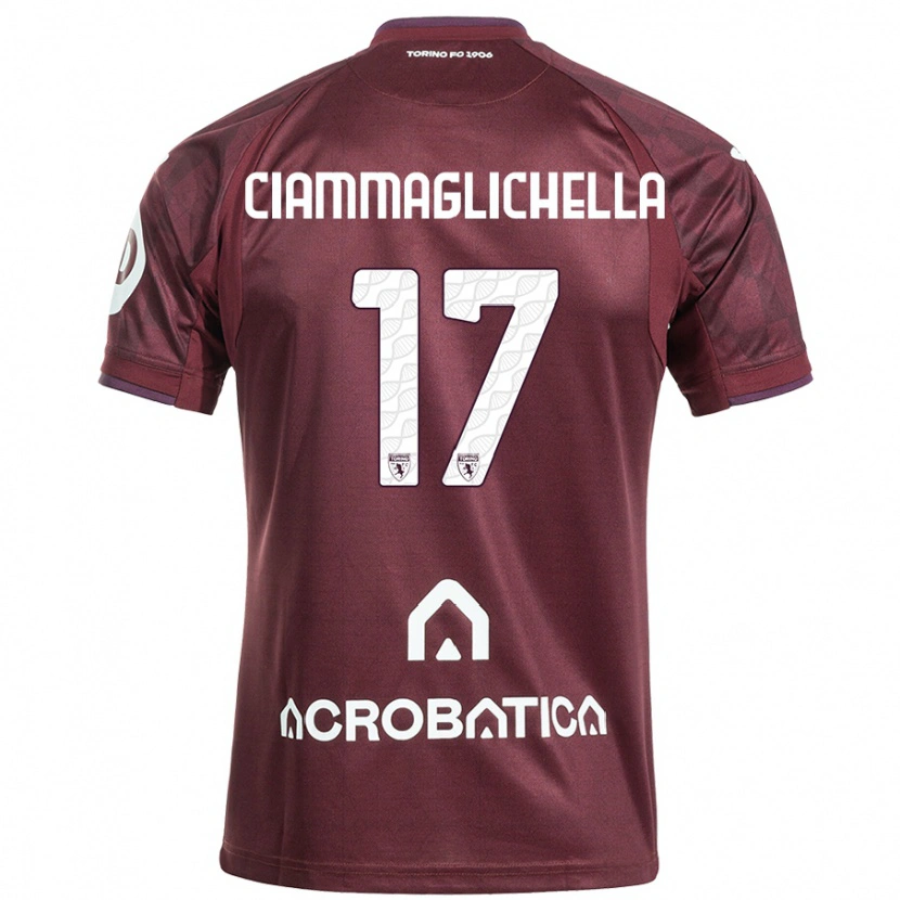 Danxen Bambino Maglia Aaron Ciammaglichella #17 Marrone Bianco Kit Gara Home 2024/25 Maglietta