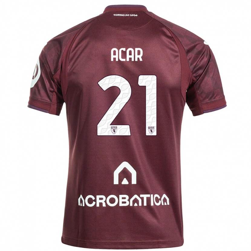 Danxen Bambino Maglia Emirhan Acar #21 Marrone Bianco Kit Gara Home 2024/25 Maglietta
