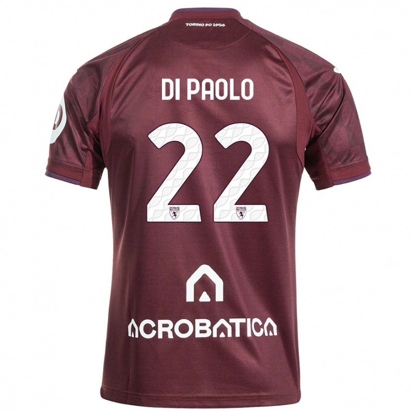 Danxen Bambino Maglia Sebastiano Di Paolo #22 Marrone Bianco Kit Gara Home 2024/25 Maglietta