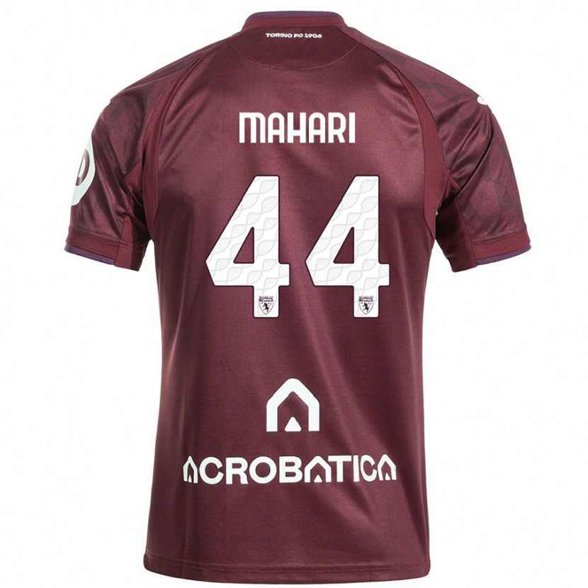 Danxen Bambino Maglia Efdon Mahari #44 Marrone Bianco Kit Gara Home 2024/25 Maglietta
