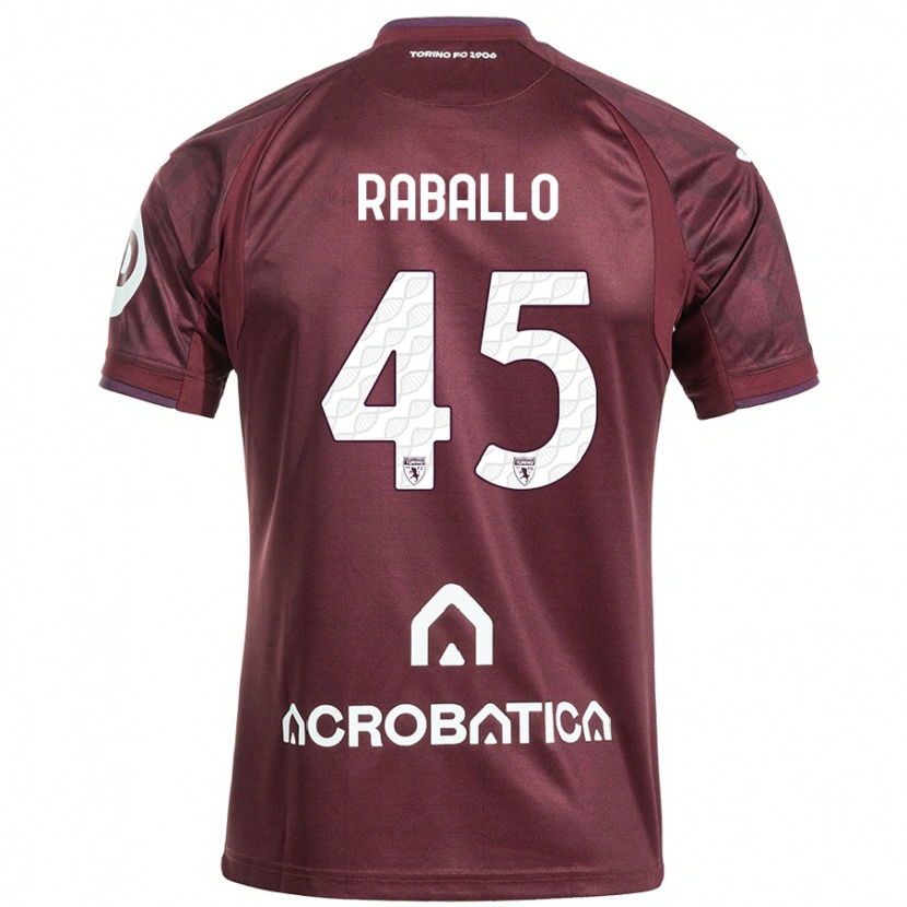 Danxen Bambino Maglia Alessio Raballo #45 Marrone Bianco Kit Gara Home 2024/25 Maglietta