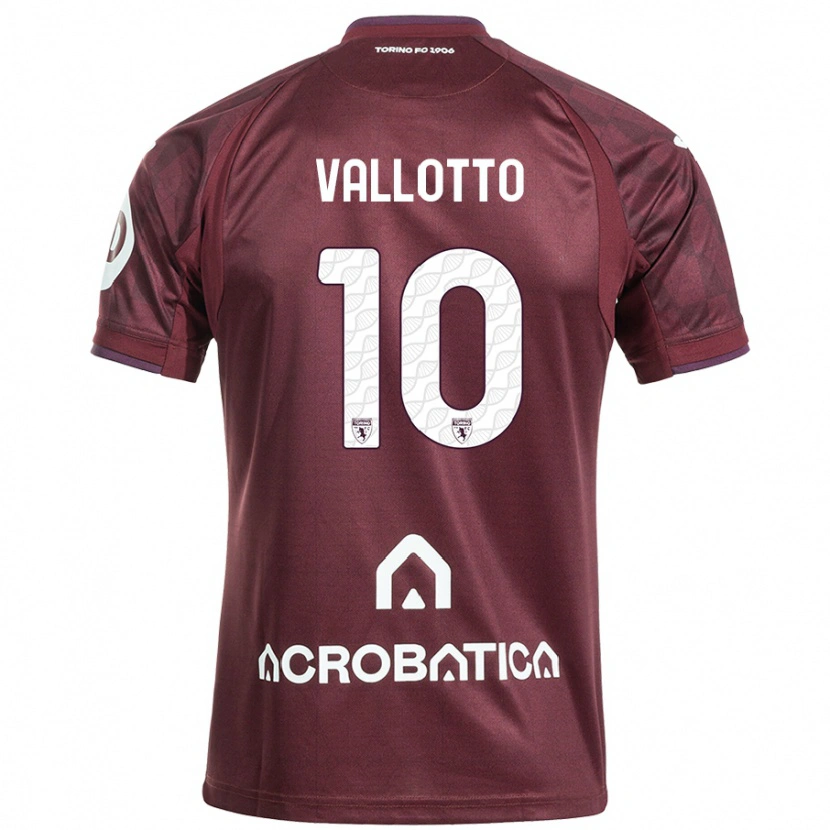 Danxen Bambino Maglia Greta Vallotto #10 Marrone Bianco Kit Gara Home 2024/25 Maglietta