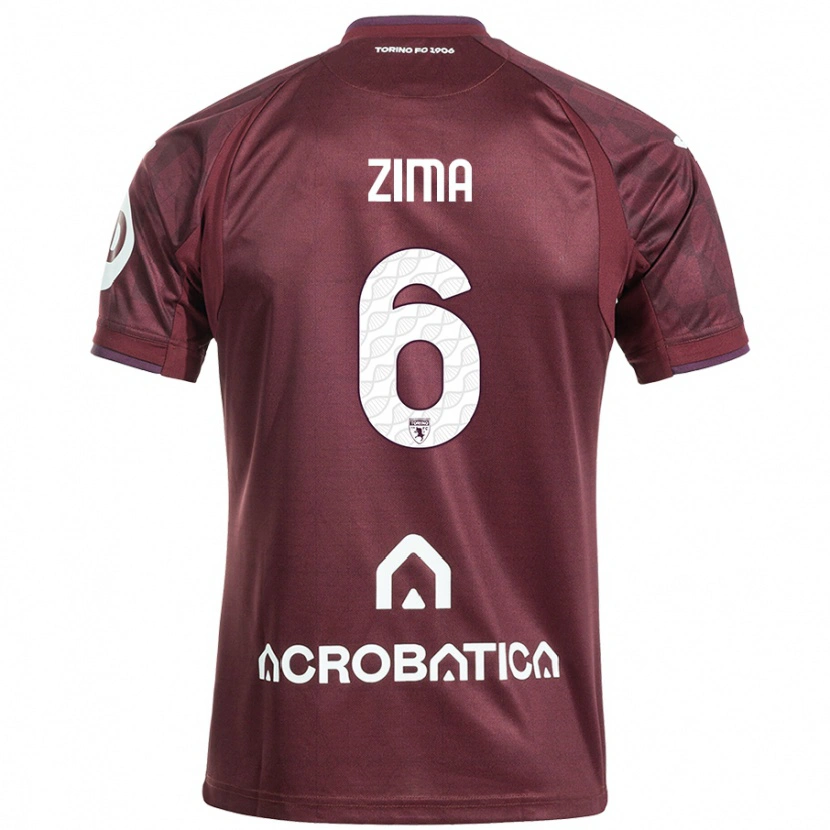 Danxen Bambino Maglia David Zima #6 Marrone Bianco Kit Gara Home 2024/25 Maglietta