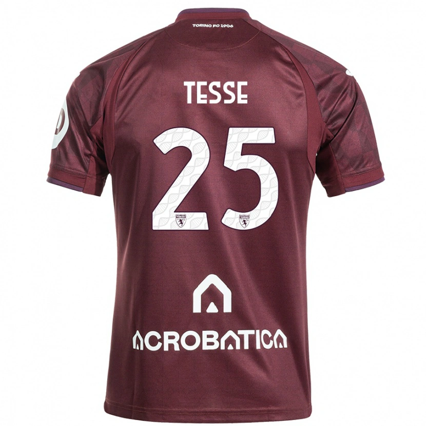 Danxen Bambino Maglia Manuela Tesse #25 Marrone Bianco Kit Gara Home 2024/25 Maglietta