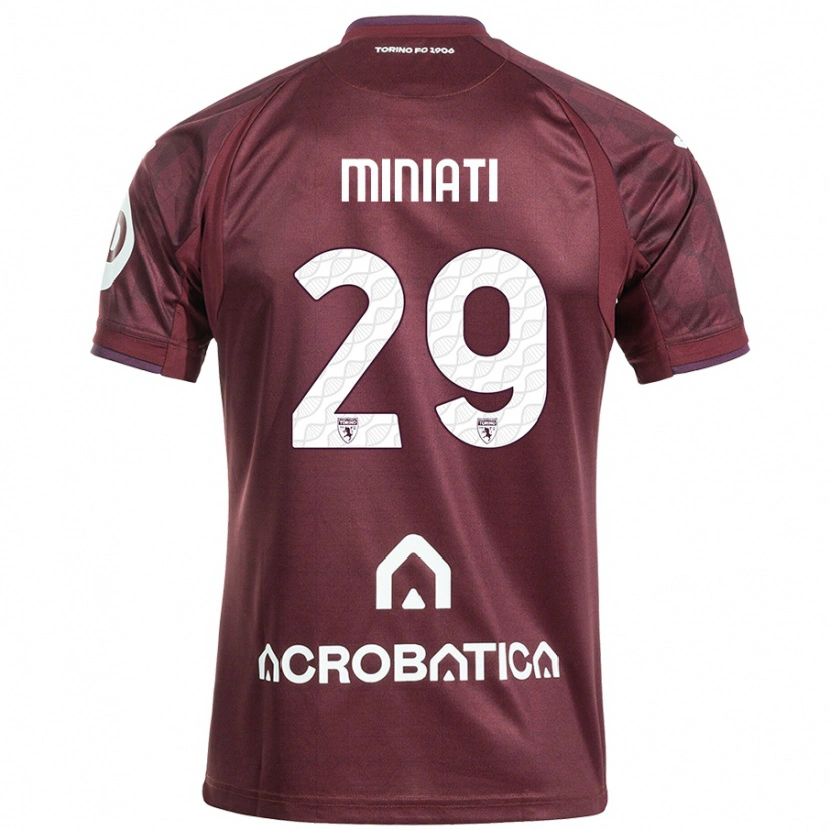 Danxen Bambino Maglia Elisa Miniati #29 Marrone Bianco Kit Gara Home 2024/25 Maglietta