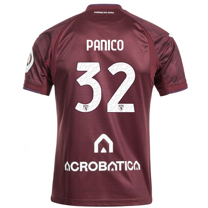 Danxen Bambino Maglia Patrizia Panico #32 Marrone Bianco Kit Gara Home 2024/25 Maglietta