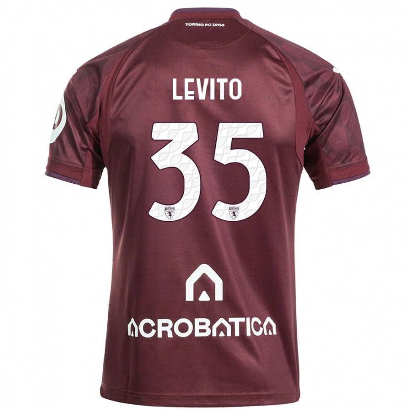 Danxen Bambino Maglia Isabeau Levito #35 Marrone Bianco Kit Gara Home 2024/25 Maglietta