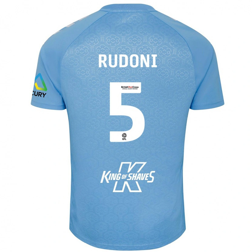 Danxen Bambino Maglia Jack Rudoni #5 Blu Bianco Kit Gara Home 2024/25 Maglietta