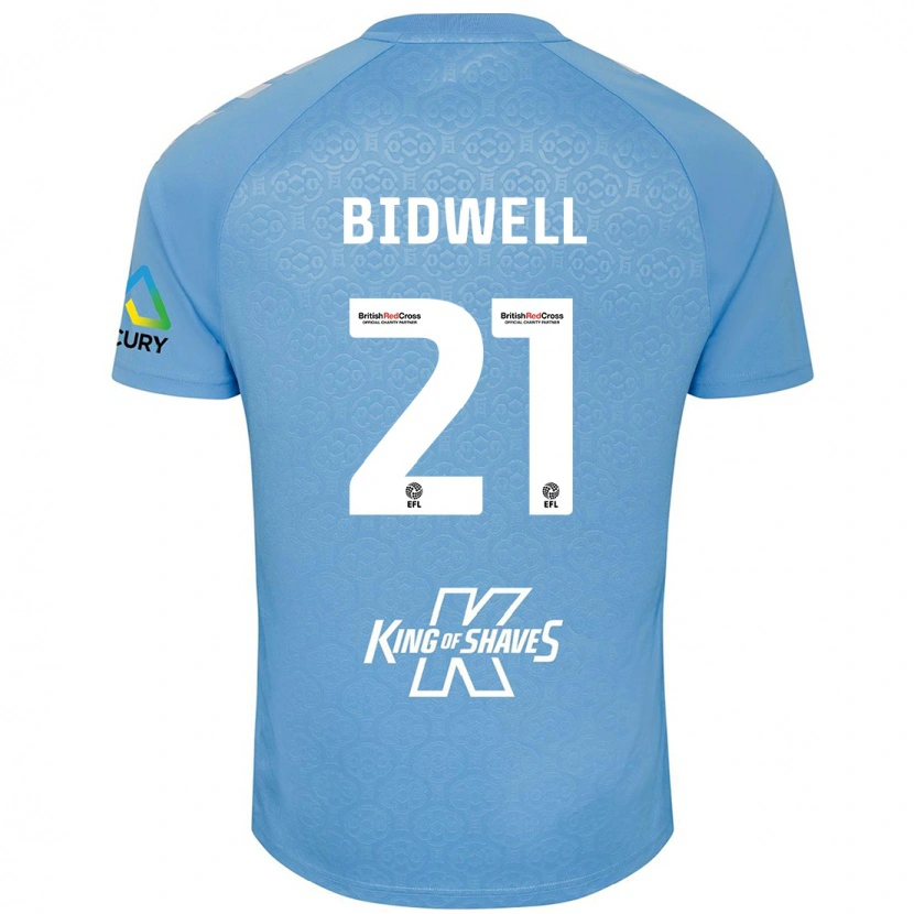 Danxen Bambino Maglia Jake Bidwell #21 Blu Bianco Kit Gara Home 2024/25 Maglietta