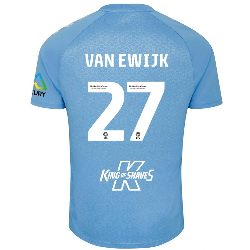 Danxen Bambino Maglia Milan Van Ewijk #27 Blu Bianco Kit Gara Home 2024/25 Maglietta