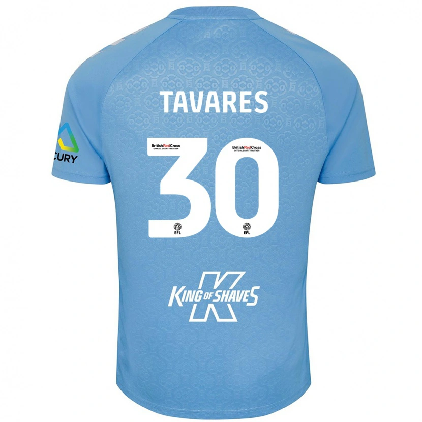 Danxen Bambino Maglia Fábio Tavares #30 Blu Bianco Kit Gara Home 2024/25 Maglietta