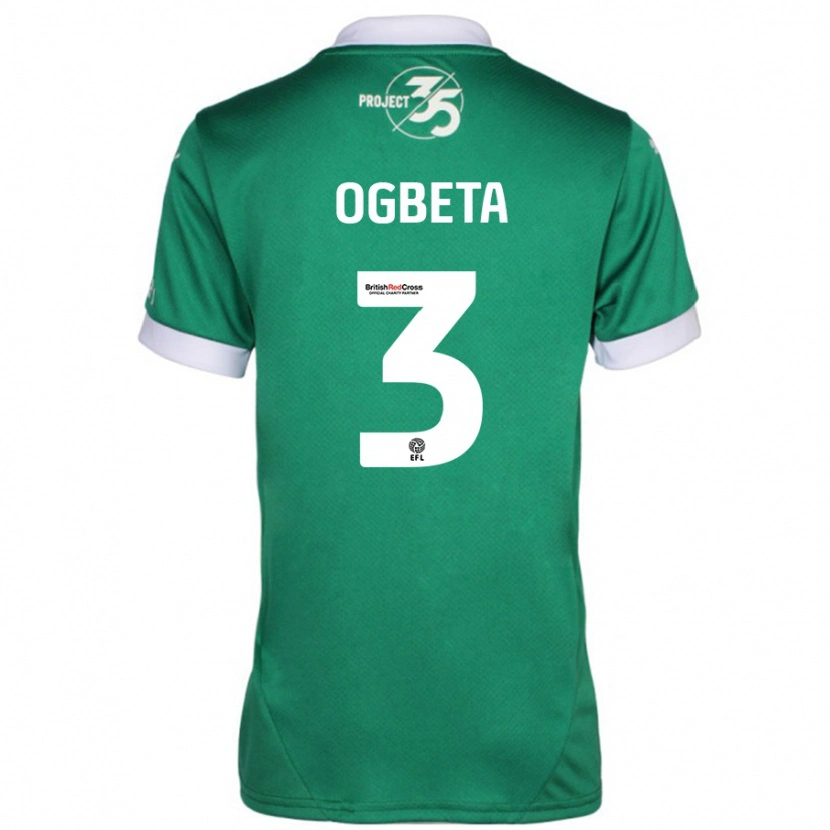 Danxen Bambino Maglia Nathanael Ogbeta #3 Verde Bianco Kit Gara Home 2024/25 Maglietta