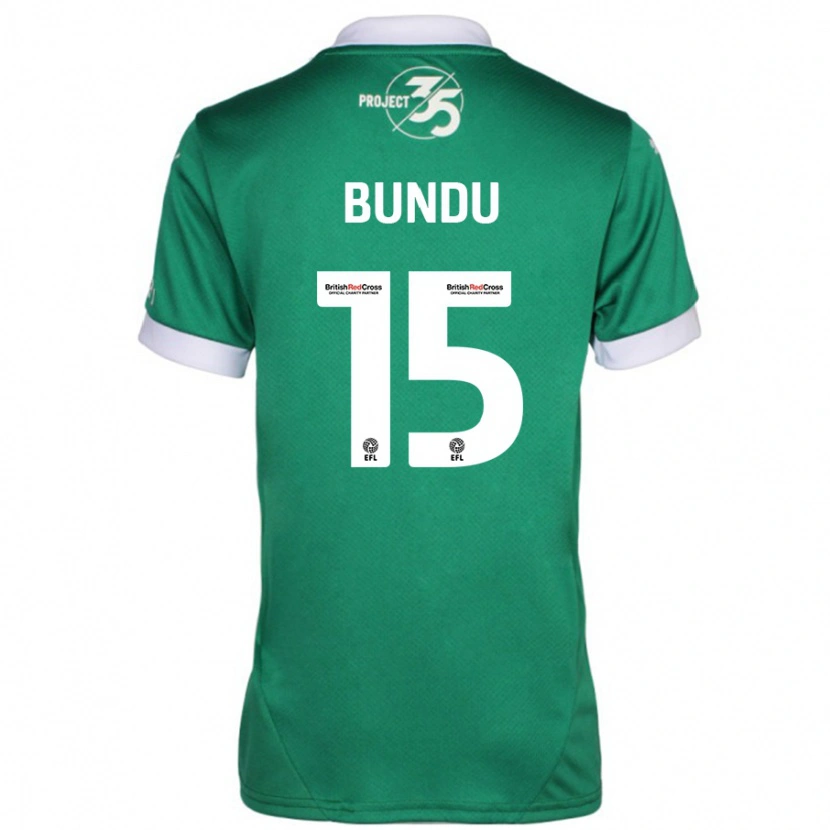 Danxen Bambino Maglia Mustapha Bundu #15 Verde Bianco Kit Gara Home 2024/25 Maglietta