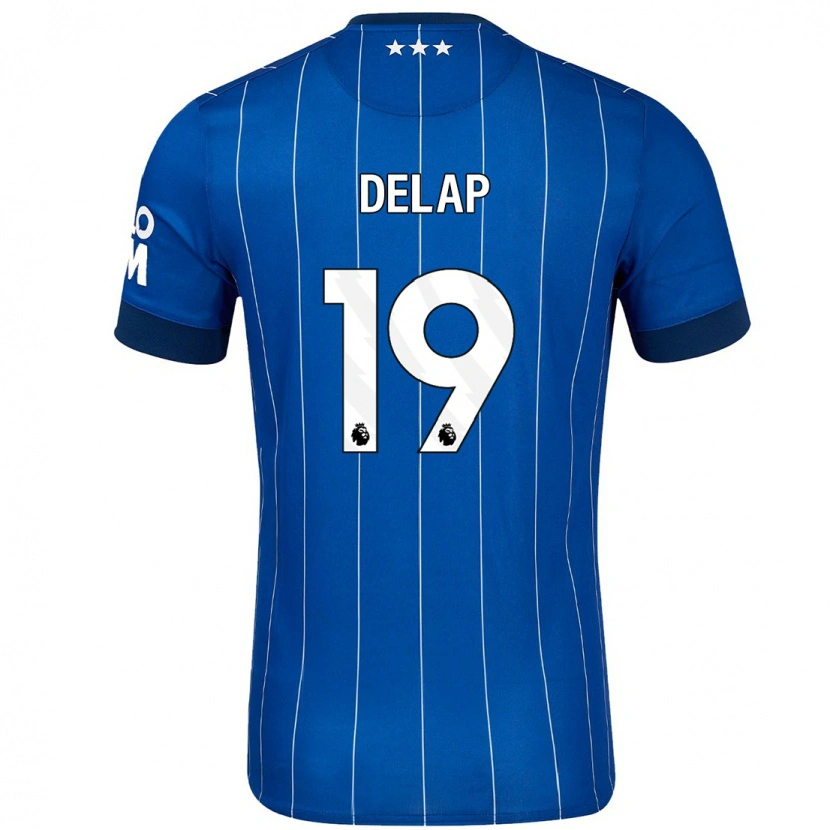 Danxen Bambino Maglia Liam Delap #19 Blu Navy Kit Gara Home 2024/25 Maglietta