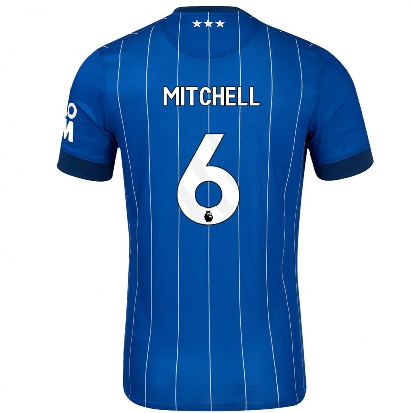 Danxen Bambino Maglia Leah Mitchell #6 Blu Navy Kit Gara Home 2024/25 Maglietta
