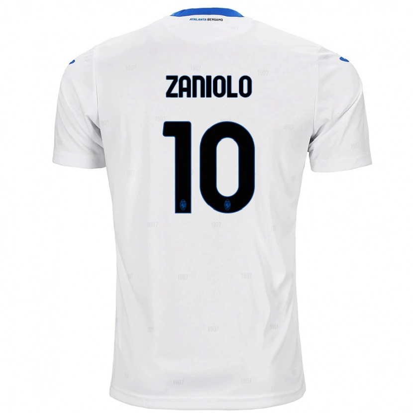 Danxen Bambino Maglia Nicolò Zaniolo #10 Bianco Kit Gara Away 2024/25 Maglietta
