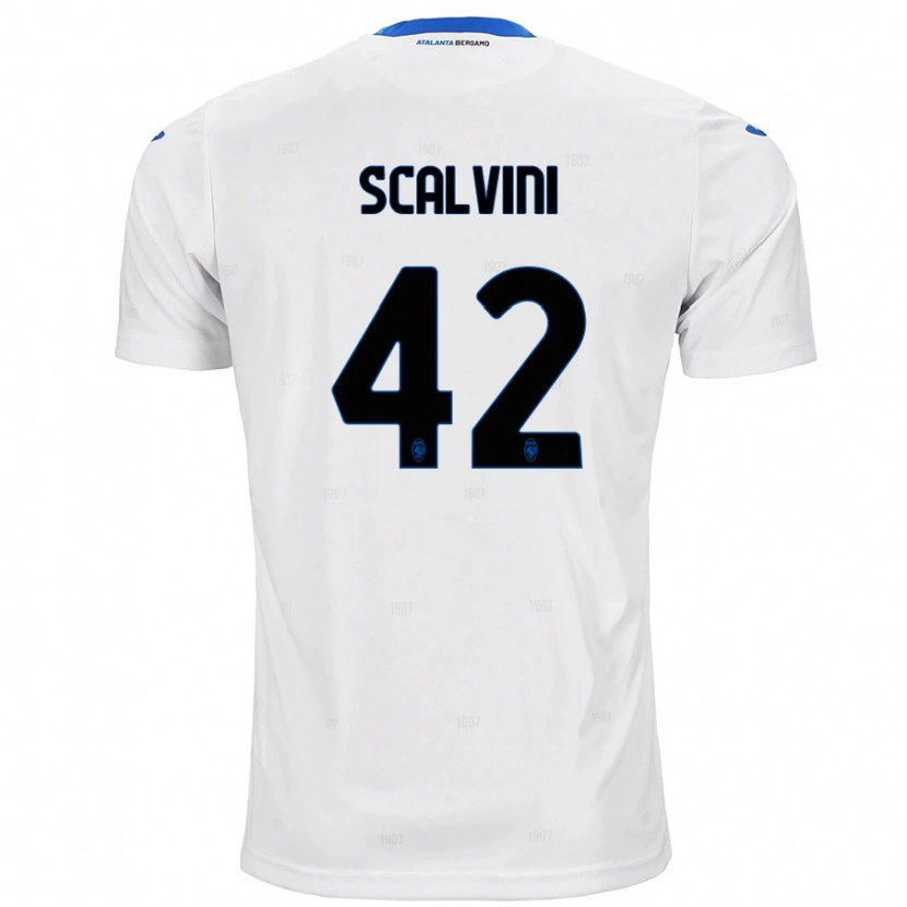 Danxen Bambino Maglia Giorgio Scalvini #42 Bianco Kit Gara Away 2024/25 Maglietta