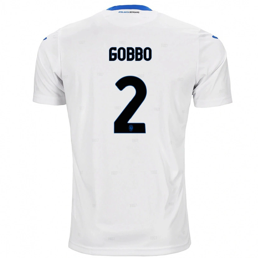 Danxen Bambino Maglia Luca Gobbo #2 Bianco Kit Gara Away 2024/25 Maglietta