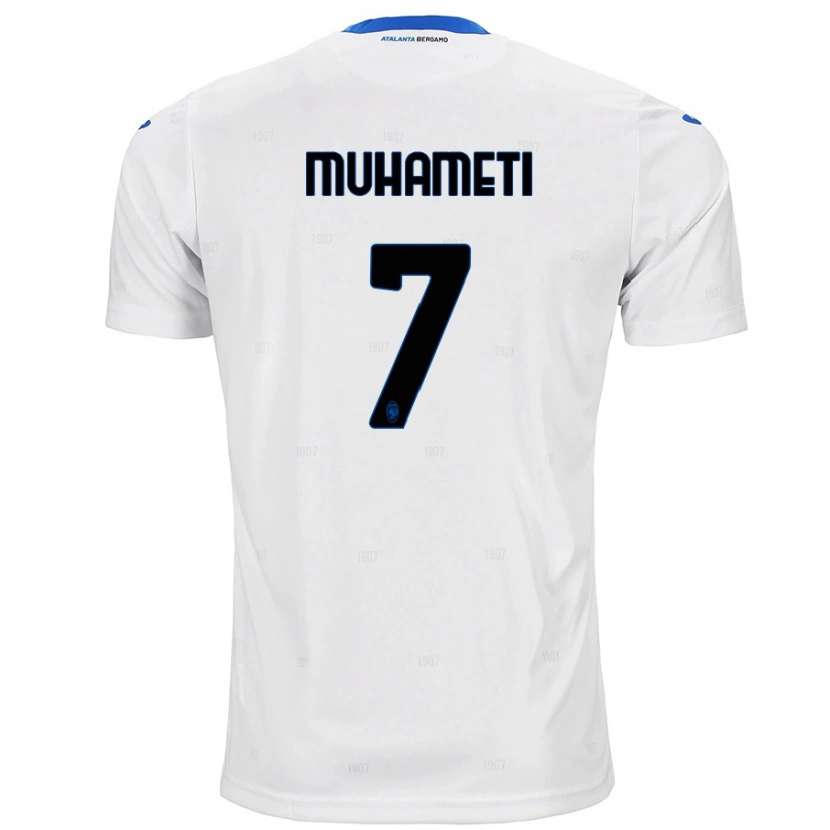 Danxen Bambino Maglia Endri Muhameti #7 Bianco Kit Gara Away 2024/25 Maglietta