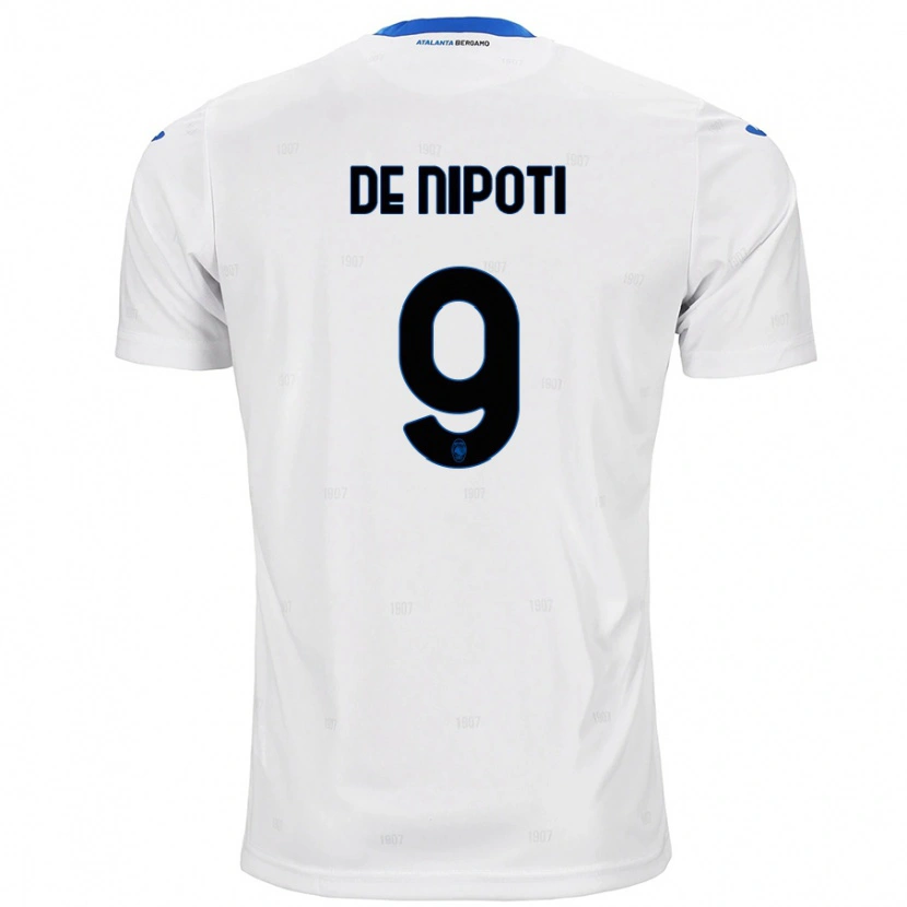 Danxen Bambino Maglia Tommaso De Nipoti #9 Bianco Kit Gara Away 2024/25 Maglietta