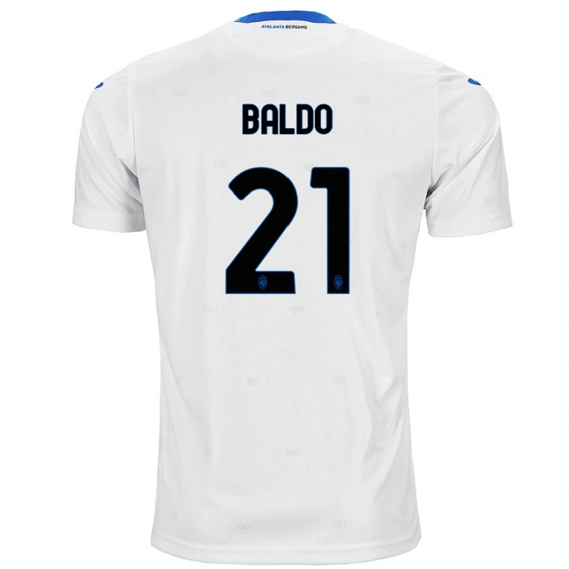 Danxen Bambino Maglia Nicolò Baldo #21 Bianco Kit Gara Away 2024/25 Maglietta