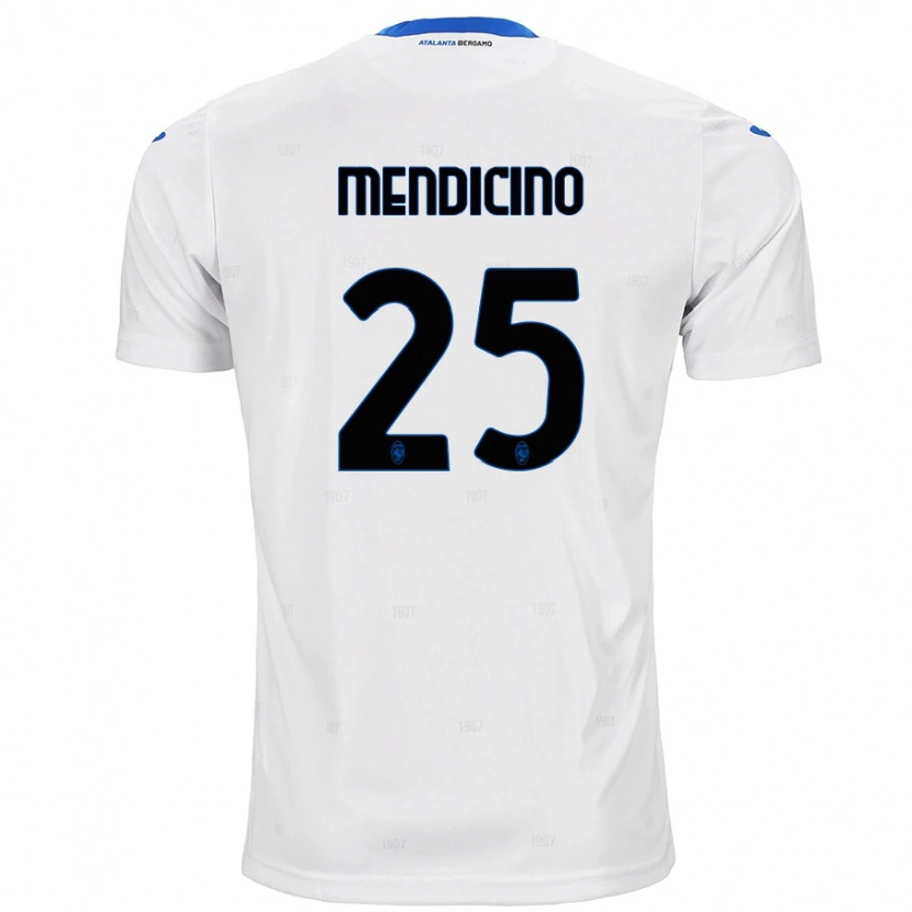 Danxen Bambino Maglia Leonardo Mendicino #25 Bianco Kit Gara Away 2024/25 Maglietta