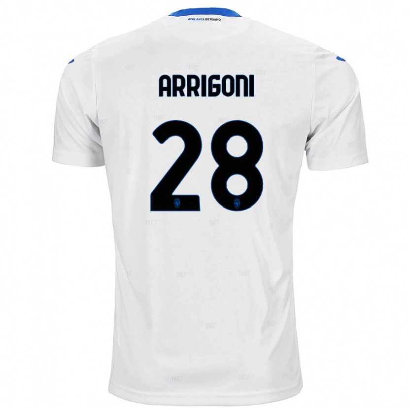 Danxen Bambino Maglia Mattia Arrigoni #28 Bianco Kit Gara Away 2024/25 Maglietta