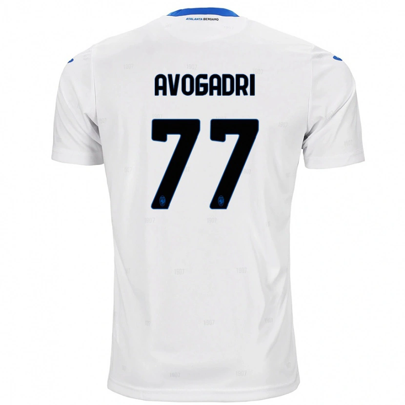 Danxen Bambino Maglia Lorenzo Avogadri #77 Bianco Kit Gara Away 2024/25 Maglietta