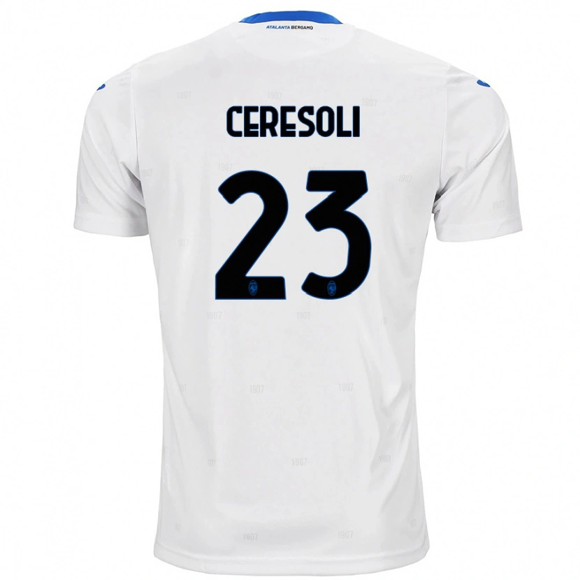 Danxen Bambino Maglia Andrea Ceresoli #23 Bianco Kit Gara Away 2024/25 Maglietta
