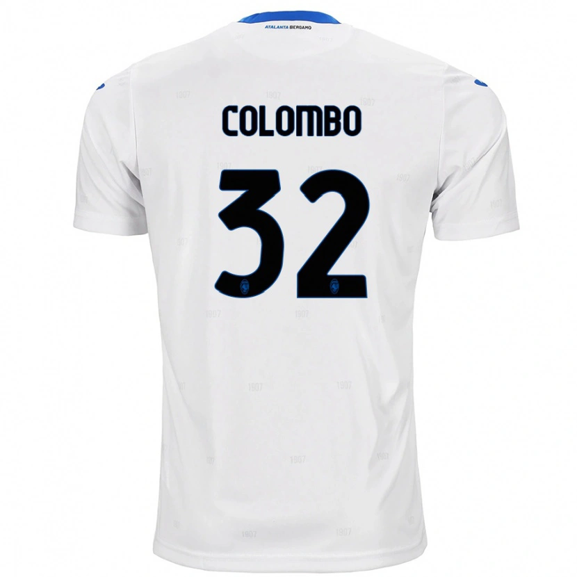 Danxen Bambino Maglia Matteo Colombo #32 Bianco Kit Gara Away 2024/25 Maglietta