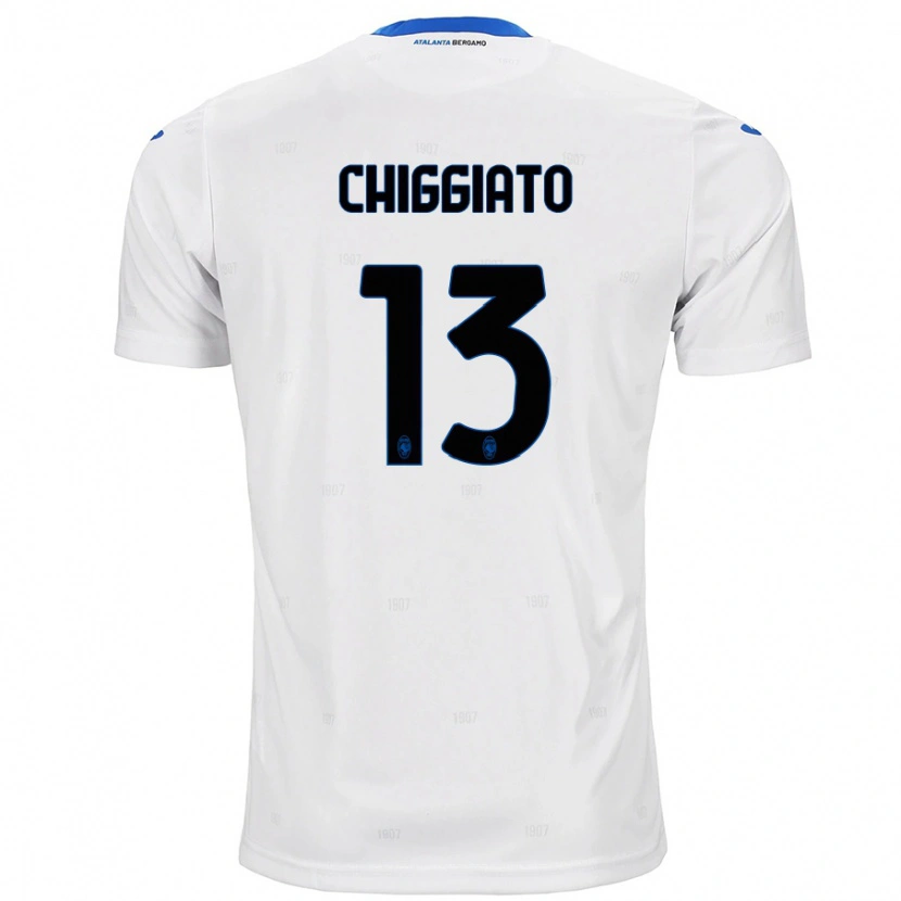 Danxen Bambino Maglia Gabriele Chiggiato #13 Bianco Kit Gara Away 2024/25 Maglietta