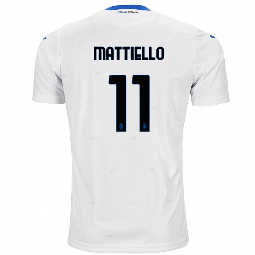 Danxen Bambino Maglia Federico Mattiello #11 Bianco Kit Gara Away 2024/25 Maglietta