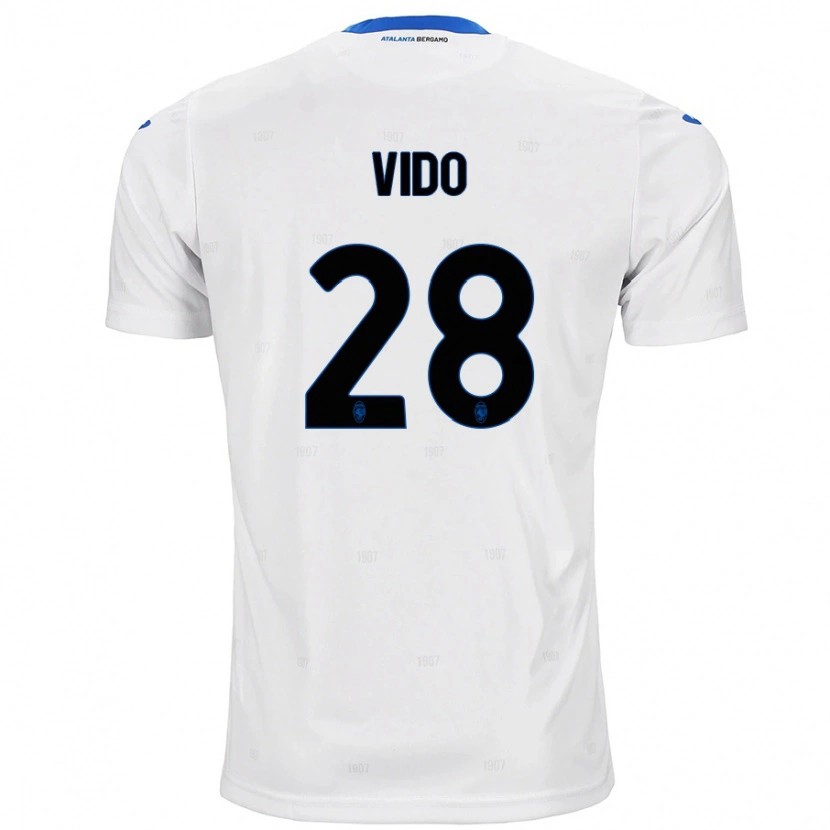 Danxen Bambino Maglia Luca Vido #28 Bianco Kit Gara Away 2024/25 Maglietta
